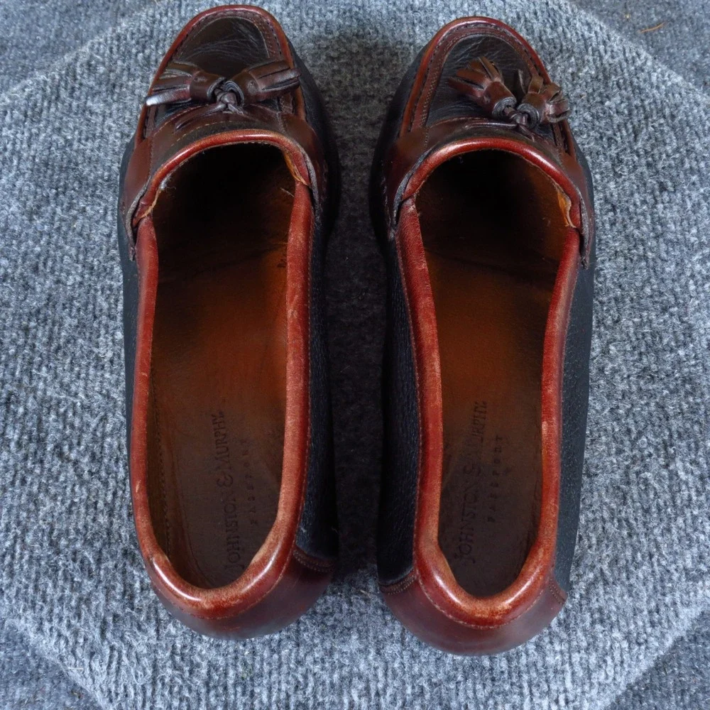 Johnston & Murphy Passport Mens Tassel Loafer Size 9 M Business‎ Black Burgundy